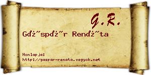 Gáspár Renáta névjegykártya